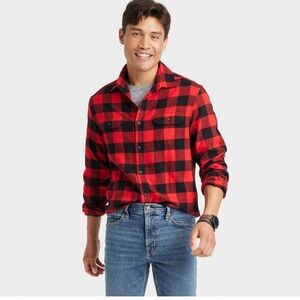 Goodfellow & Co Red and Black Plaid Shirt